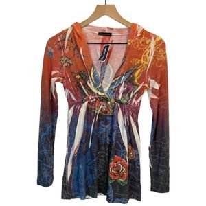 🔥Awesome Hooded Print Top Made In USA Tunic Style🔥